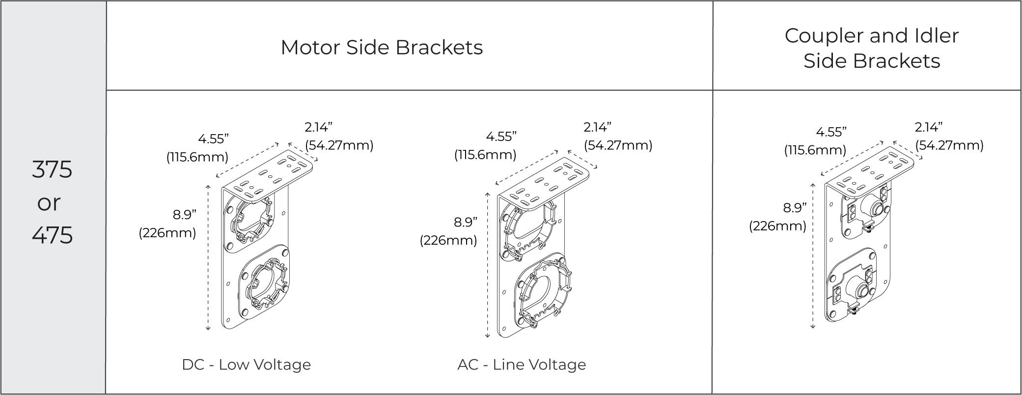 Pocket Coupled Duo Brackets spec drawing