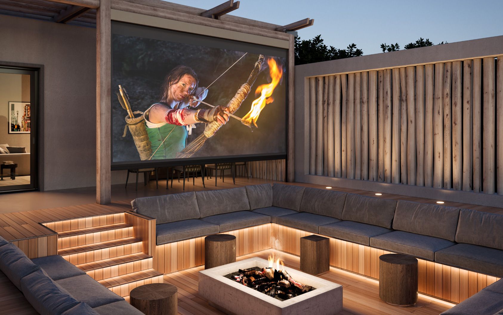 Screen Innovations - Outdoor Motorized Projection Screen