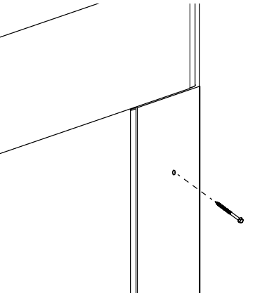 Screw being driven horizontally into vertical U-channel track at wall junction
