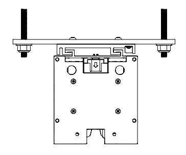 Underside view of Solo 3 cassette bracket mounting plate with four corner bolts