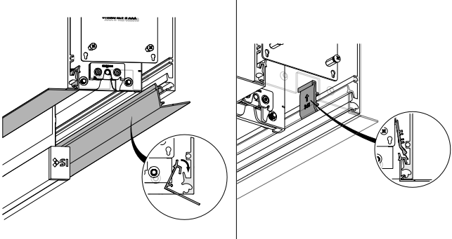 Two-panel diagram showing Solo 3 cassette end cap removal steps with close-up detail of latch mechanism