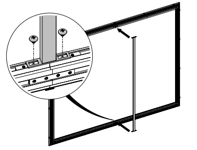 Screws securing vertical I-beam anchor bracket to frame channel, with detail callout