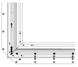 Corner bracket inserted into outer and inner channels of frame corner assembly