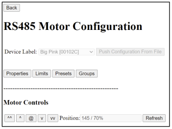 Motor Config button