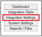 Integration Settings button