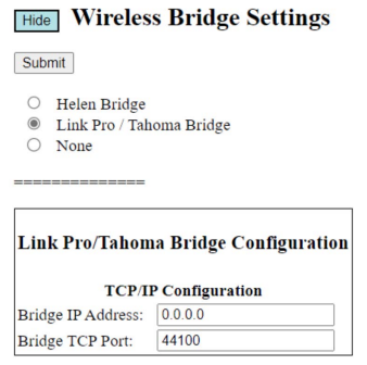 TaHoma Link ProZ Settings