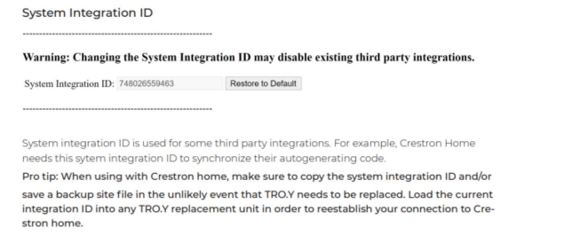 System Integration ID
