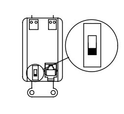 Wall switch with toggle flipped to the down position for programming mode