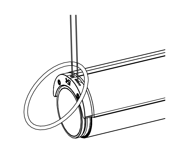 Cord disconnected from wing drop adjustment pulley with looped cable hanging free