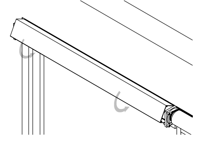 Fabric roll installed on motor side with end cap attached to shade extrusion bracket