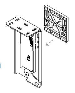 Wall bracket with spacer block being attached before installation