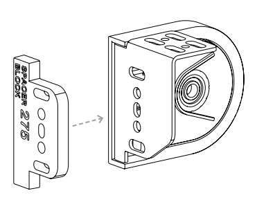 Spacer block labeled 275 aligning with arrow pointing to Nano shade bracket