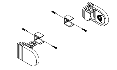 Exploded diagram showing Nano bracket assembly with spacer blocks and screws for wall or ceiling mount installation