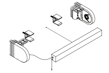 Exploded diagram showing Nano shade brackets, spacer blocks, and end caps separated before assembly