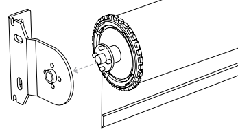 Nano shade roller aligning spring control side into wall bracket during installation