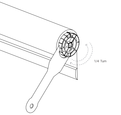Pre-tension tool rotating spring control a quarter turn counter-clockwise to lock Nano shade spring