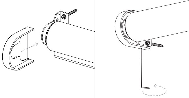 Diagram showing pre-tension tool inserting into Nano spring control and rotating counter-clockwise to set tension