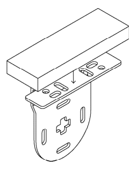 Nano bracket with leveling shim sliding onto mounting bracket from above