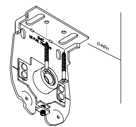 Nano bracket installation showing 0.46in distance from bracket edge to back wall