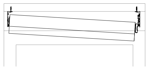 Nano shade roll tilted at an angle during bracket installation step