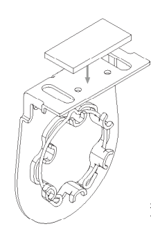 Leveling shim being placed onto Nano shade bracket from above