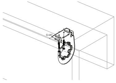 Nano motor side bracket installed in pocket 0.46 inches from back wall