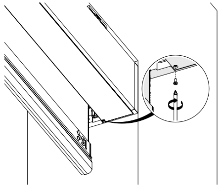 Thru-bolt mounting a Zen 2 cassette to ceiling, with callout showing screw insertion point from below