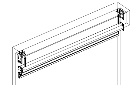 Zen 2 Shade roller assembly mounted inside ceiling pocket with zipper tracks on both sides