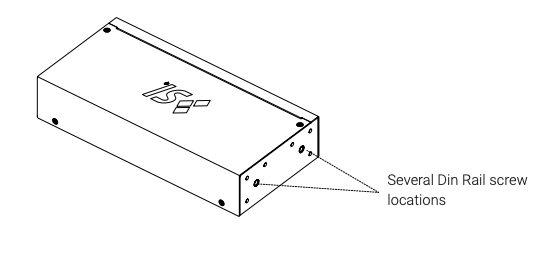 Suite XVI DIN rail mounting overview showing mounting points