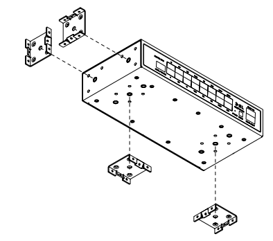 Universal DIN Rail Bracket design showing symmetrical mounting pattern
