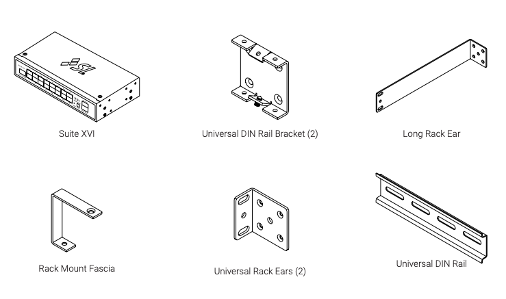 Suite XVI package contents showing included components