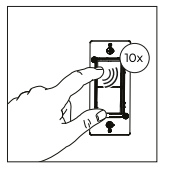 Hand pressing Zigbee In-Wall Smart Switch paddle 10 times to reset or pair
