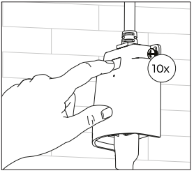Hand pressing the manual/program button 10 times to cycle LED display modes