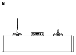 Step 8 diagram showing two flown kit brackets mounted at each end of a Solo 3 cassette
