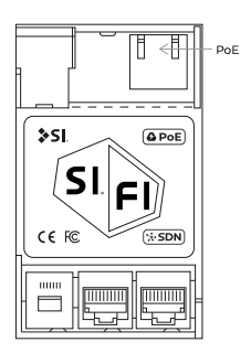 SIFI controller front panel with PoE port labeled on top-right corner