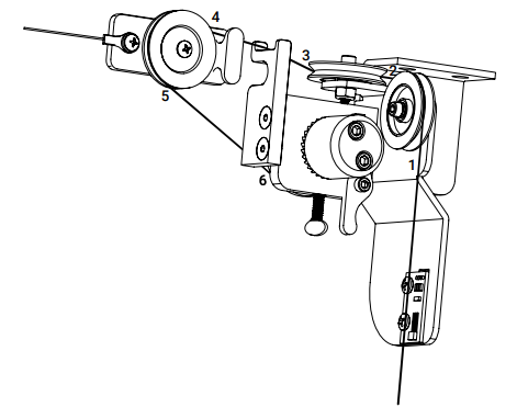 Exploded diagram of KAOS motor assembly with six numbered component callouts