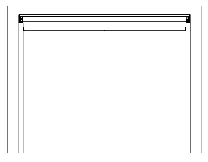 KAOS V1 housing mounted inside window frame, front view diagram