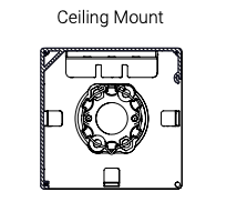 KAOS ceiling mount end cap orientation diagram viewed from above