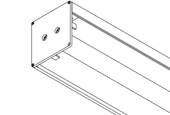 End cap being secured to KAOS V1 housing end with three self-tapping screws