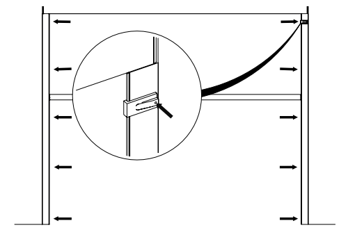 Magnified view of fabric edge inserted into KAOS U-channel track during Step 3 installation