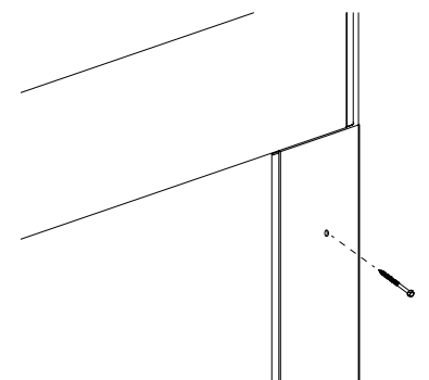 Screw being driven into the side of a KAOS wall-mounted housing channel during installation