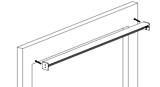 KAOS housing mounted between two wall surfaces using integrated end cap brackets and screws
