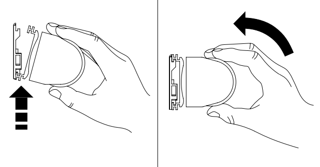 Hand lifting bracket upward off shade roll, then rotating it away to remove