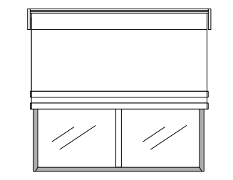 Niño Duo shade mounted above a two-panel window in outside mount position