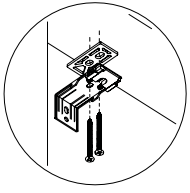 Bracket mounted to wall with screws during inside mount installation step