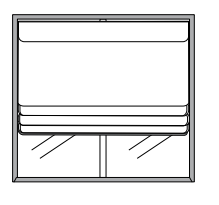 Roman shade installed inside window frame with fabric gathered at top