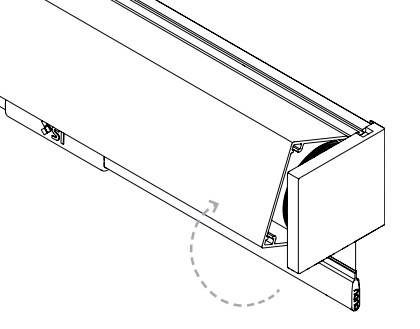 Cassette face being placed from the top down onto shade roll and end caps