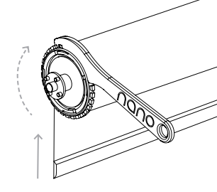 Nano shade spring control being rotated counter-clockwise with pre-tension tool during Step 1