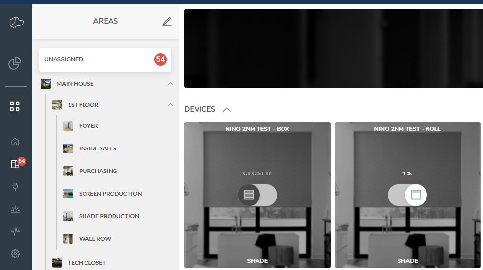 Niño 2NM devices populating under the Devices section in the JOSH Areas tab after TRO.Y integration