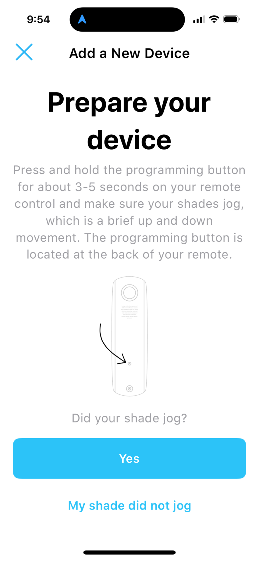 App screen showing